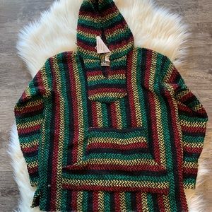 Baja Joe striped Rasta hoodie woven Eco-Friendly